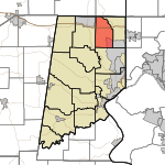 Map highlighting Logan Township, Dearborn County, Indiana